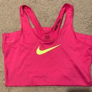 Hot pink nike pro tank